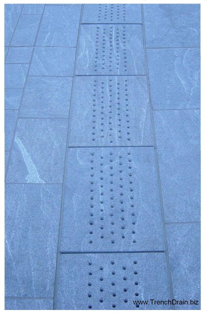 stone grates, ADA trench grates, heel proof trench drains, sidewalk trench drains,