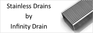 infinity drains for showers, linear shower drains, linear stainless drains