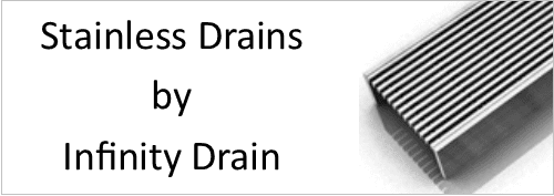 infinity drains for showers, linear shower drains, linear stainless drains
