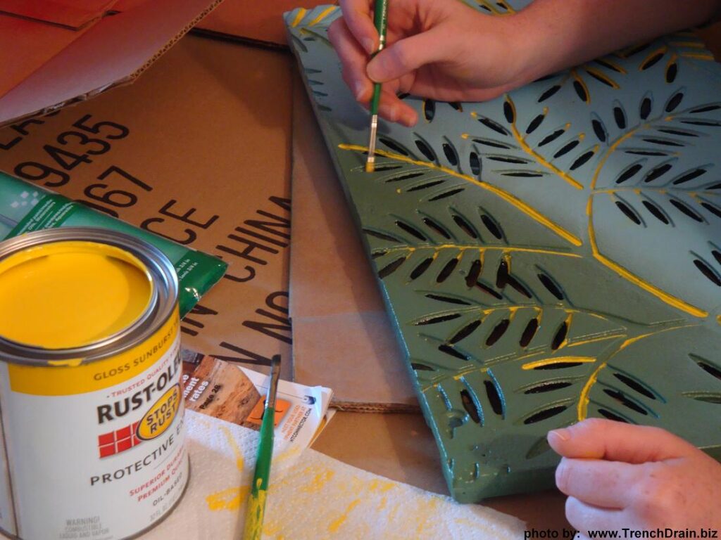 painted iron grates, decorative painted grates,