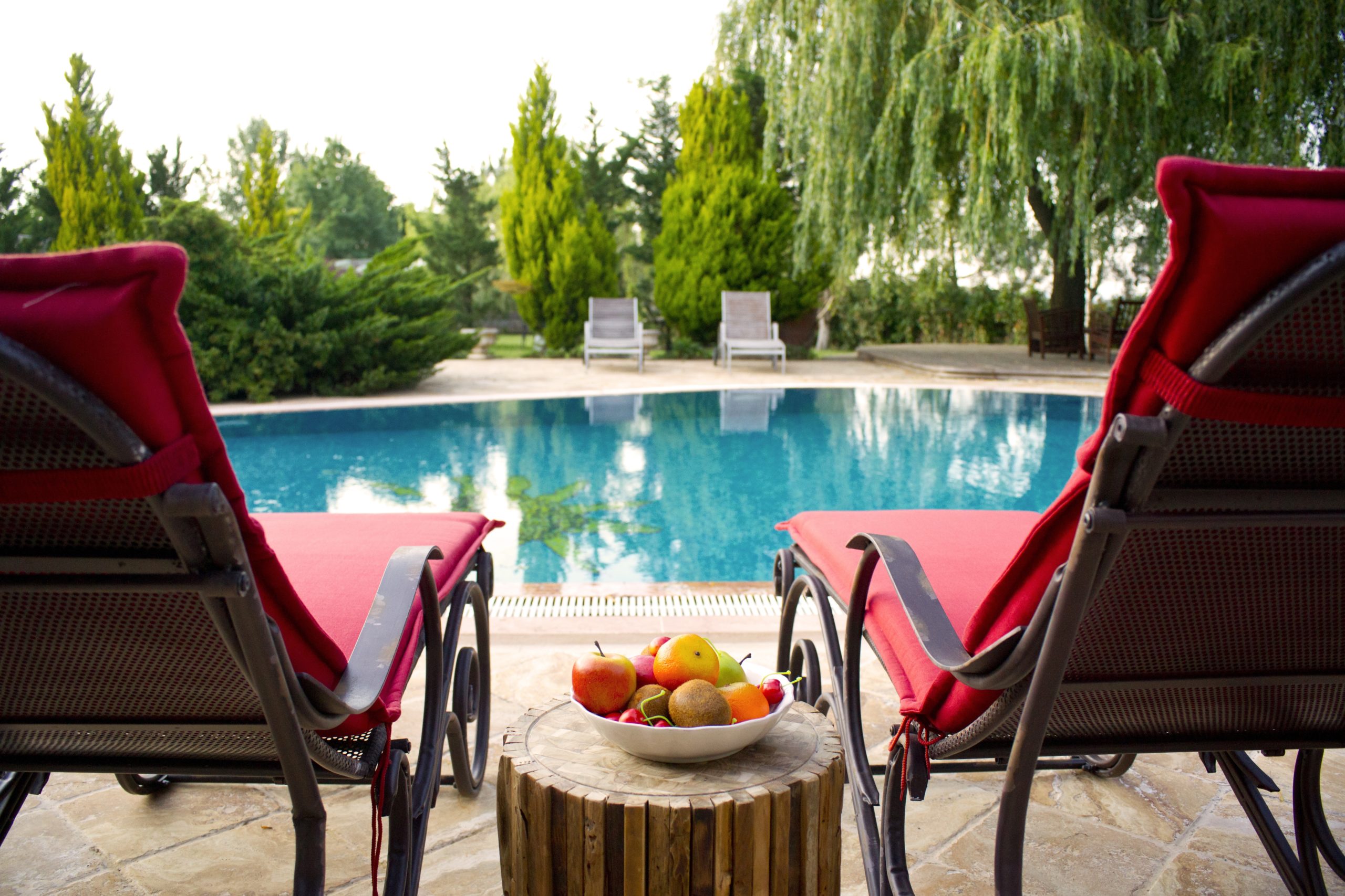 Pool with trench drain