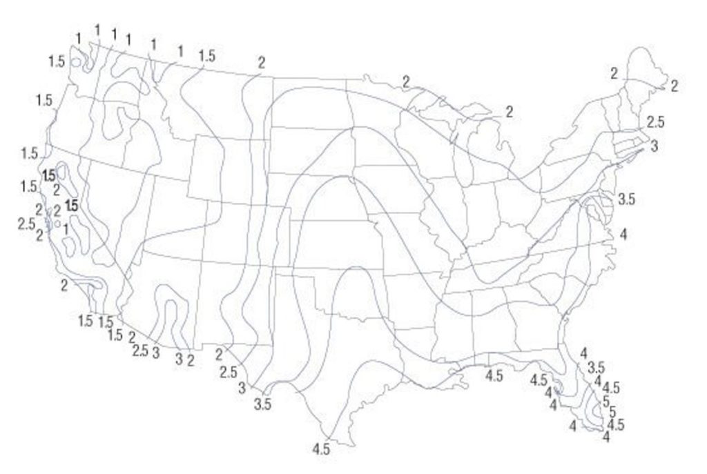 US Geological Survey Rainfall per Hour Map
